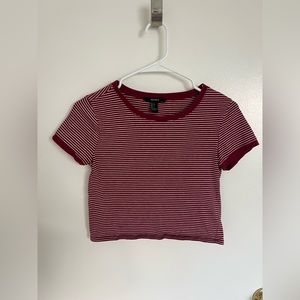 Red and white striped crop top